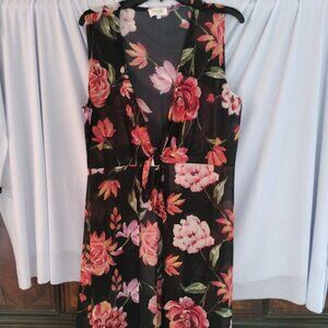 Siren Lily duster length floral vest - Size 2X